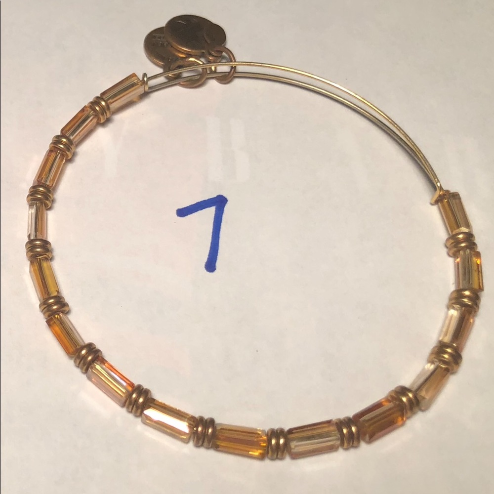 Alex and Ani Gold and Yellow Topaz Beaded Bracelet